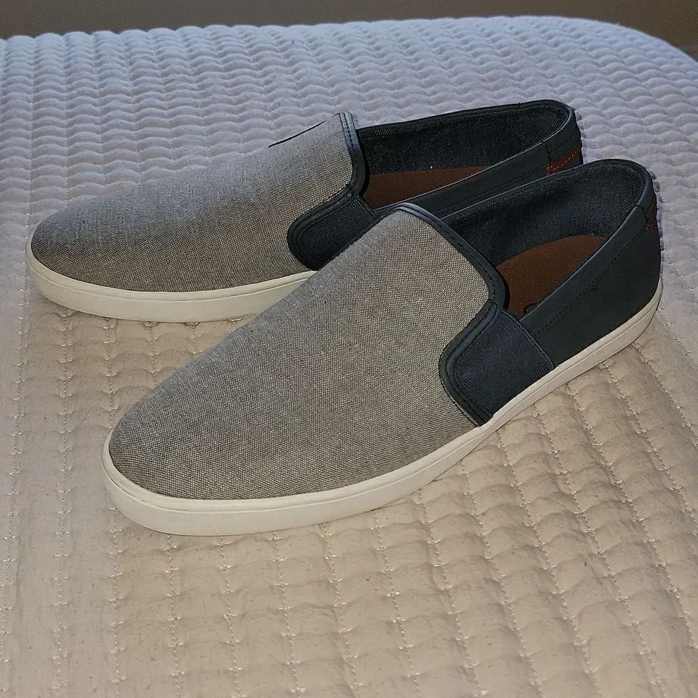 ALDO Men's Gray Denim Look & Navy Casual Slip On Comfort Loafers Size 12